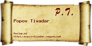 Popov Tivadar névjegykártya